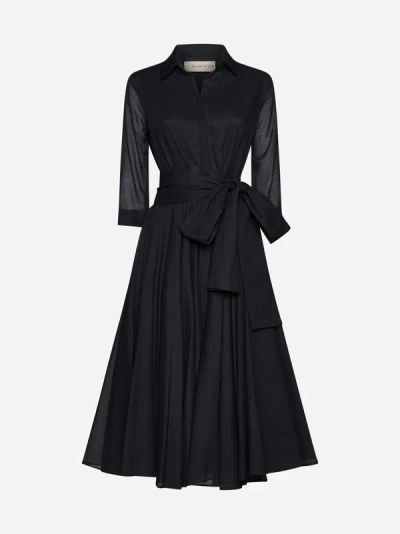 Shop Blanca Vita Aptenia Belted Shirt Dress In Black
