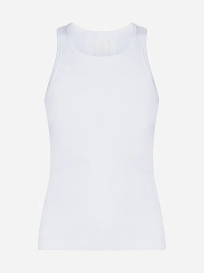 Shop Givenchy Rib-knit Cotton Tank Top In White