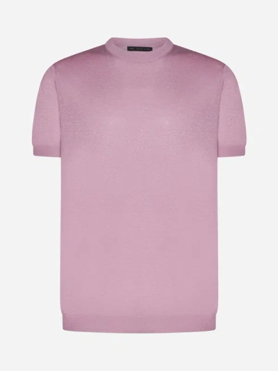 Shop Low Brand Silk And Linen Sweater In Pink