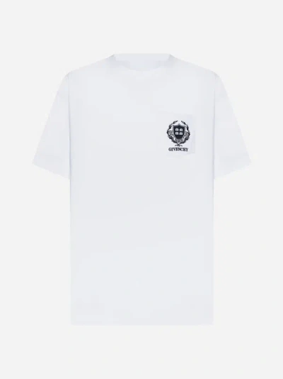 Shop Givenchy Logo Print Cotton T-shirt In White