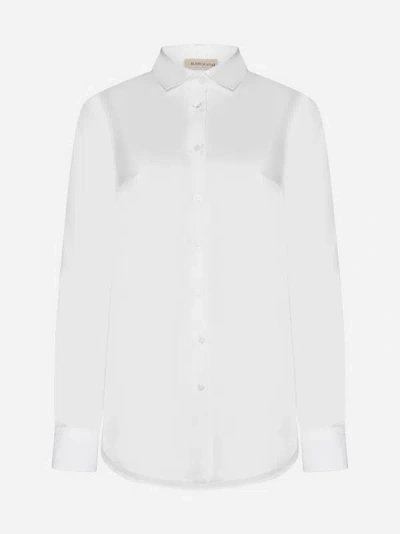 Shop Blanca Vita Catalpa Silk Shirt In White