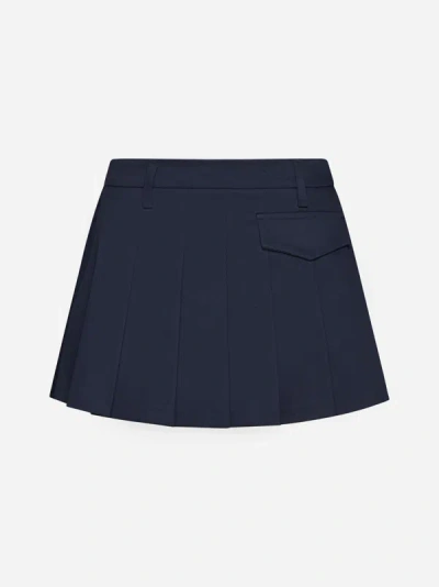 Shop Blanca Vita Gladio Cotton Miniskirt In Blue