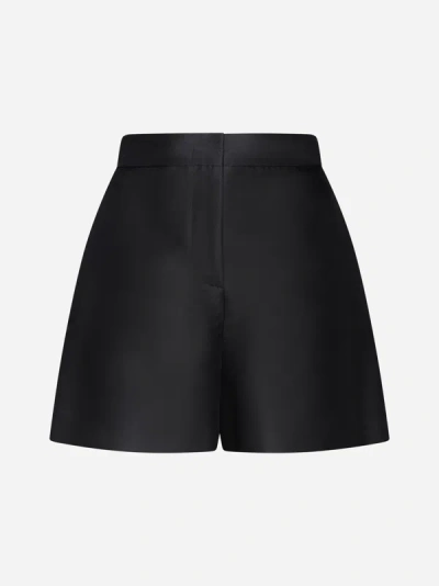 Shop Blanca Vita Silene Satin Shorts In Black