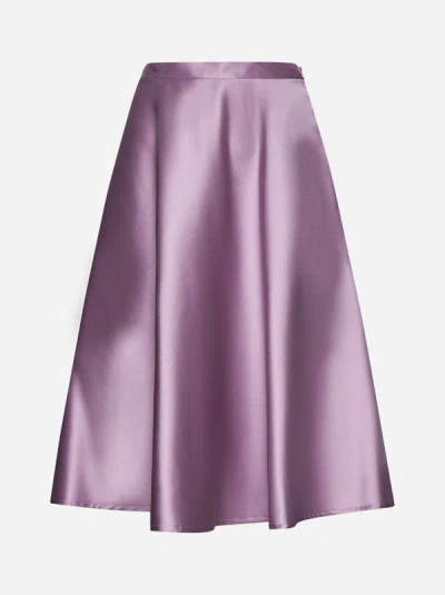 Shop Blanca Vita Glicyzia Satin Skirt In Lilac