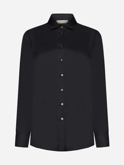 Shop Blanca Vita Catalpa Silk Shirt In Black