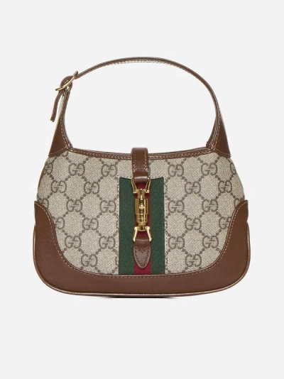 Shop Gucci Jackie 1961 Fabric Mini Bag In Beige,ebony,brown
