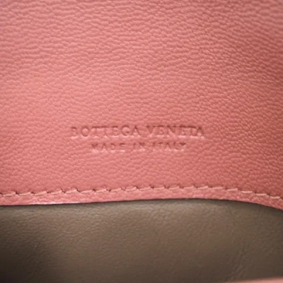 Shop Bottega Veneta Intrecciato Pink Leather Wallet  ()
