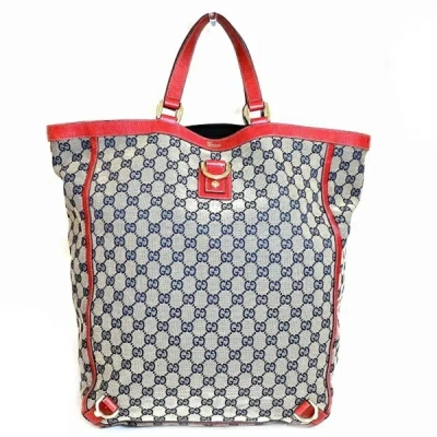 Shop Gucci Abbey Red Canvas Tote Bag ()