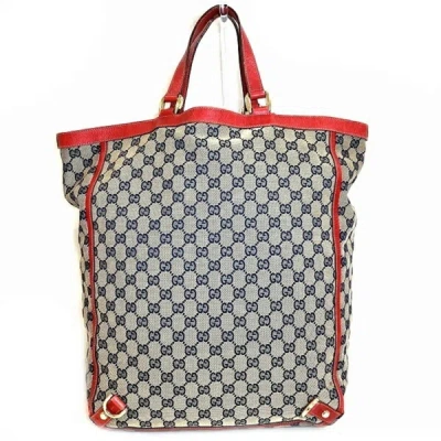 Shop Gucci Abbey Red Canvas Tote Bag ()