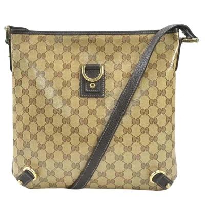 Shop Gucci Brown Canvas Shoulder Bag ()