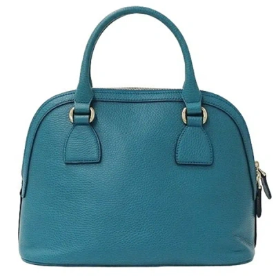 Shop Gucci Gg Charm Turquoise Leather Handbag ()