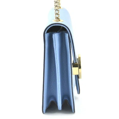 Shop Gucci Interlocking Blue Leather Shoulder Bag ()