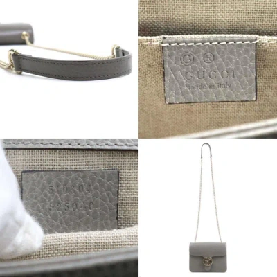Shop Gucci Interlocking Grey Leather Shoulder Bag ()