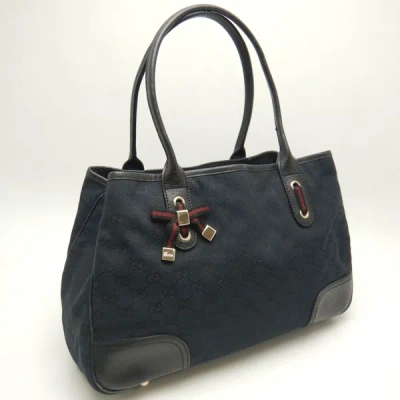 Shop Gucci Princy Black Canvas Tote Bag ()