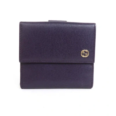 Shop Gucci Purple Leather Wallet  ()