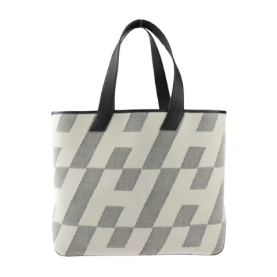 Shop Hermes Hermès Cabas Grey Canvas Tote Bag ()