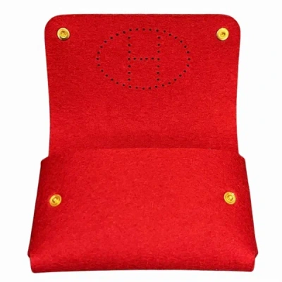Shop Hermes Hermès Evelyne Red Synthetic Clutch Bag ()