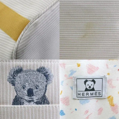 Shop Hermes Hermès Passe-passe Grey Cotton Shopper Bag ()