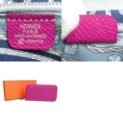Shop Hermes Hermès Silk'in Purple Leather Wallet  ()