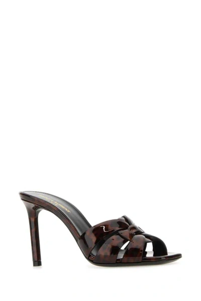 Shop Saint Laurent Sandals In Animal Print