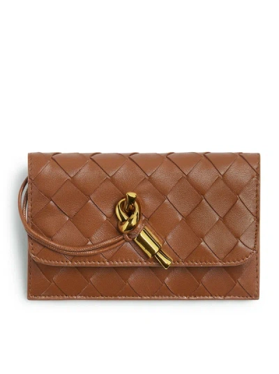 Shop Bottega Veneta Andiamo Card Holder With Zip In Brown