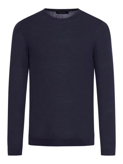 Shop Nome Wool Sweater With Side Slits In Blue