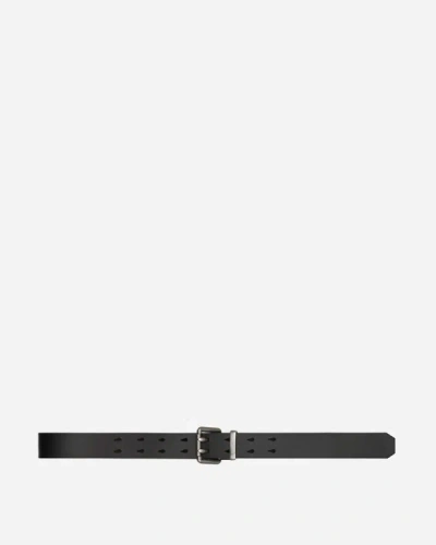 Shop Unaffected Double Pin Leather Belt In Black