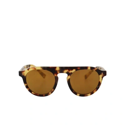 Shop Dolce & Gabbana Light Havana Sunglasses In Gold