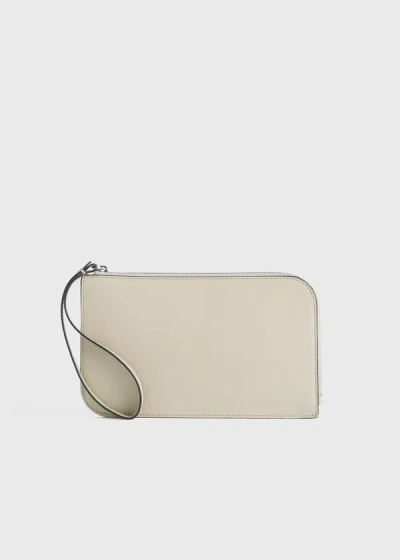 Shop Totême Leather Wristlet Pouch Fawn