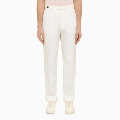 Shop Brunello Cucinelli White Cotton Regular Pants