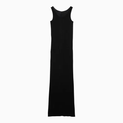 Shop Ami Alexandre Mattiussi Ami Paris Long Dress With Buttons In Black