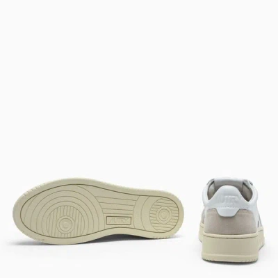 Autry Low Sneaker With Perforated Detailing And Contrast Panel In White