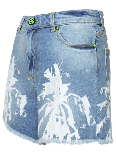 Barrow Abstract-pattern Print Denim Shorts In Multi