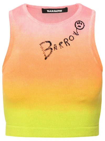 Barrow Rainbow Knitted Crop Top In Multicolor