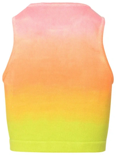 Barrow Rainbow Knitted Crop Top In Multicolor