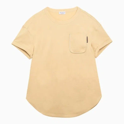 Shop Brunello Cucinelli Lemon-coloured T-shirt In Yellow