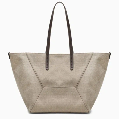 Shop Brunello Cucinelli Rope-coloured Shopper Bag In And In Grey