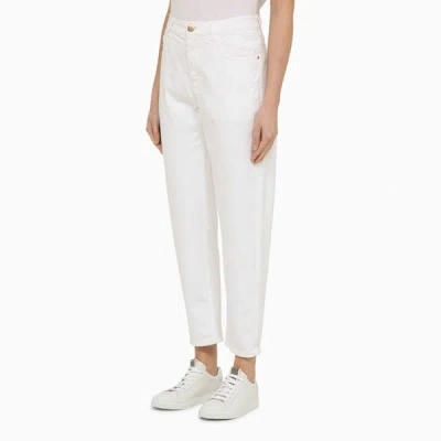 Shop Brunello Cucinelli Regular Trousers In White