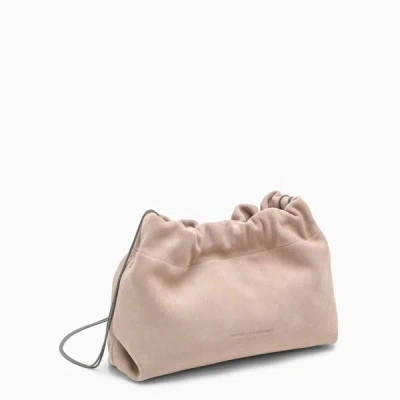 Shop Brunello Cucinelli Soft Sand-coloured Suede Bag In Beige