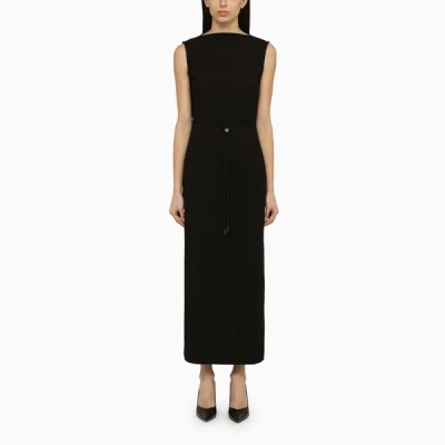 Shop Calvin Klein Sleeveless Dress With Belt In Black