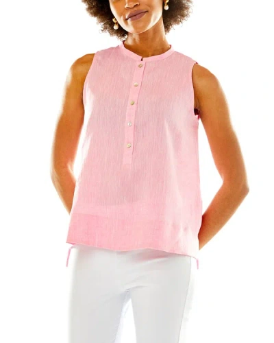 Shop Sara Campbell Gretta Linen Top In Pink