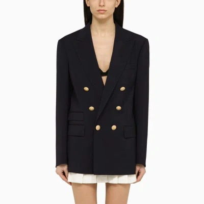 Shop Dsquared2 Navy Double-breasted Jacket In In Blue