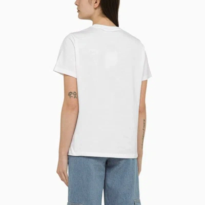 Shop Ganni T-shirt With Logo Print In White