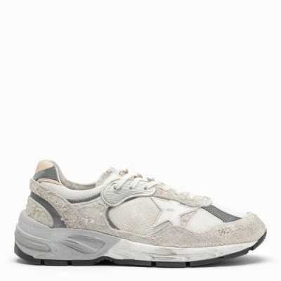 Shop Golden Goose Dad-star Distressed White/grey Sneakers