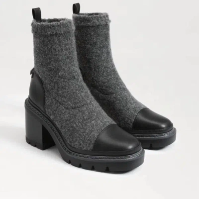 Shop Sam Edelman Rozanna Knit Bootie In Charcoal/black In Grey