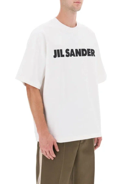 Shop Jil Sander Logo Print Boxy T-shirt In Multicolor