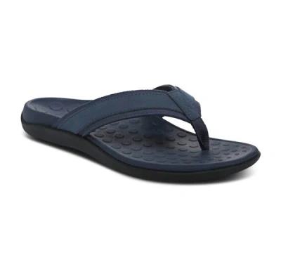 Shop Vionic Men's Tide Toe Post Sandal In Navy In Blue