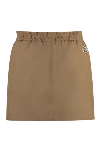 Shop Moncler Taffeta Skirt In Camel