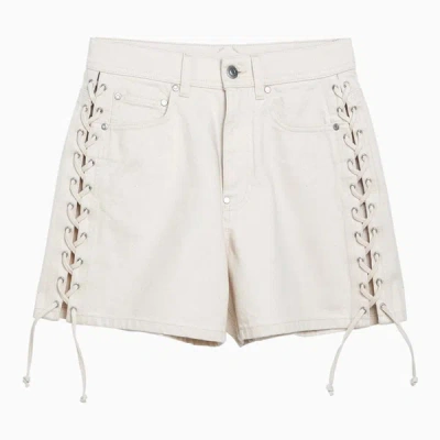 Shop Stella Mccartney Écru Shorts With Laces In White
