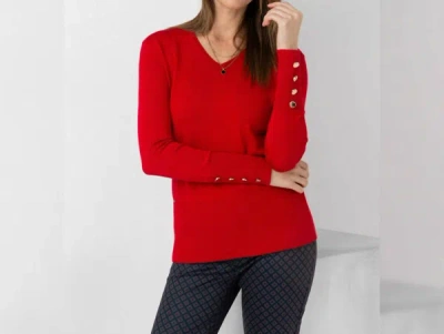 Shop Lisette Juliette Red Long Sleeve Sweater